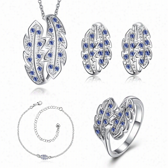 S074-a Fashion Popular 925 Silver Plated Jewelry Sets For Sale Ready Shipping