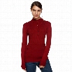 ANGVNS Stylish Women's Stand Collar Long Sleeve Button Ribbed Slim Knitting Top Sweater