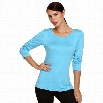 Meaneor Stylish Ladies Women Long Sleeve O Neck Slim Solid Shirt Top Bottoming Wear Blouse