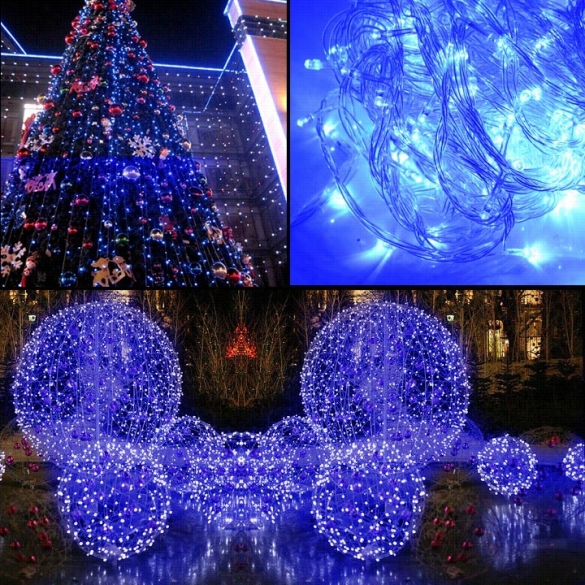 10m 10 0 Led Blue Lights Decorative Christmas Party Festival Twinkle String Lamp Bulb With  Tail Plug 220v Eu