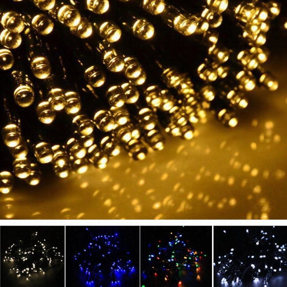 177m 100 Led Solar File Light Multi-colo Waterproof Christmas Party Outdoor Decor  Light