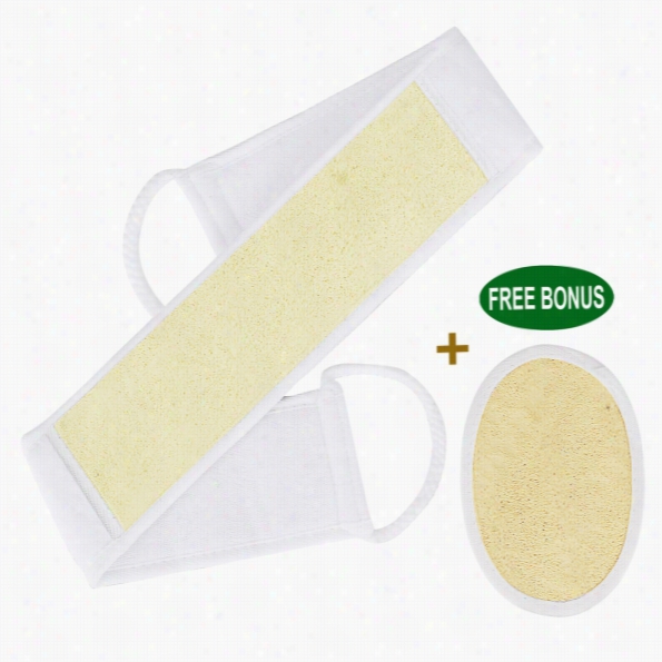 Acveivi Bath Shower Exfoliating Loofah Back Bind  Scrubber + Oval Loofah Pad For Body Skin