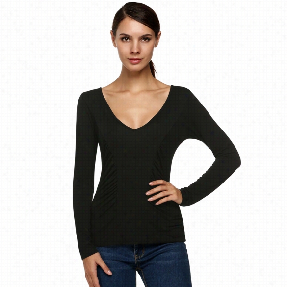 Angvn Ssexy Women Casual V-neck Modal A ~ Time Sleeve Thin Blouse Tops