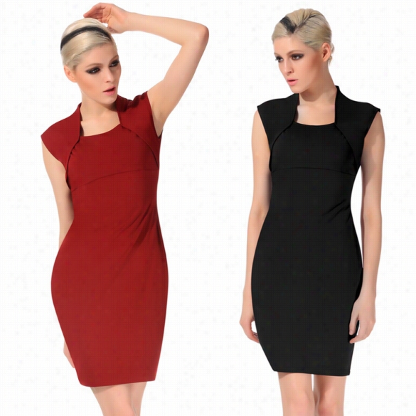 Angvns Stylish Lady Women's Fashion Sleeveless Bodycon Slim Casual Derss