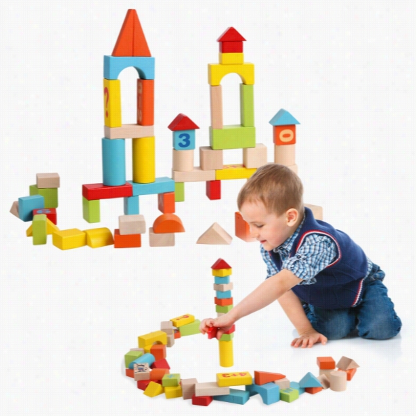 Arshinre Baby 52 Pcs Colorful Wooden Digital Uilding Learning Blpck Educational Set Toys