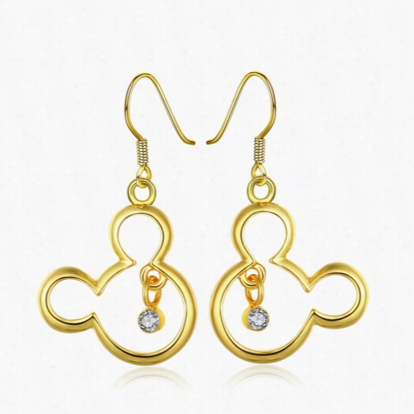 E1034-c Wholesale Nickle Fre E Antialelrgic White Real Gold Plated Earrings Fr  Women New Fashion Jewelry