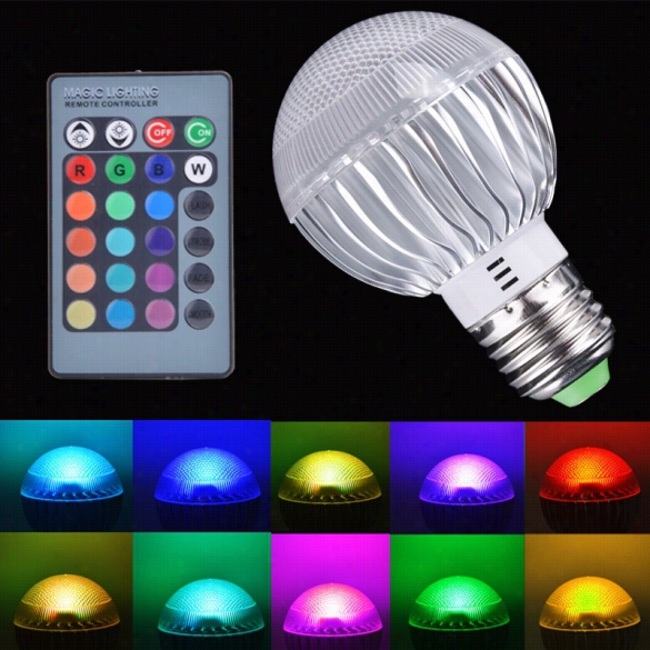 E27 15w Rgb Led Light Color  Changing Lamp Bulb 85-266v With Remote Control New