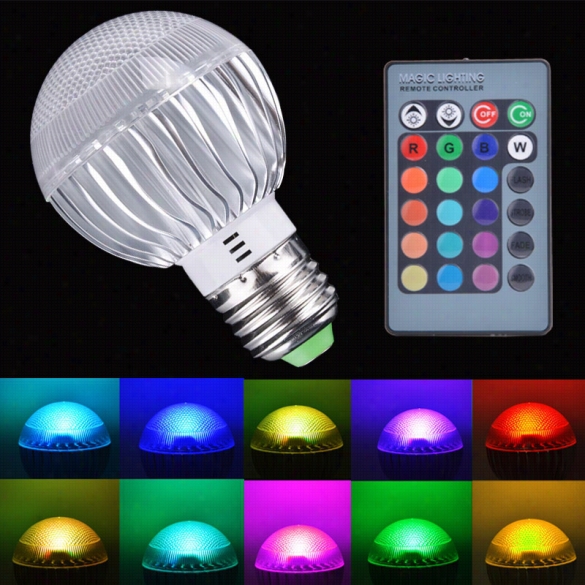 E27  9w Rgb Led Light Color Changing Lamp Bulb 85-265v Witu Remote Direct New