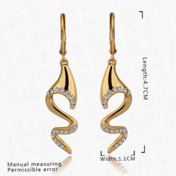 E702 W Holesale Nickle Free Antiallergic 18k Real Gold Plated Earrngs For Women Starting A~ Fashion Jewelty Free Shipping