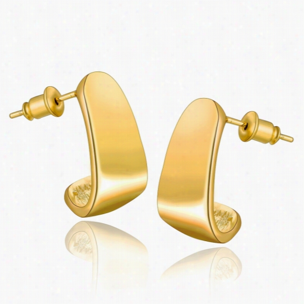 E988-a Wholesale Ncikle Free Antiallergic 18k Real Gold Plafed Earrings For Women New Fashion Jewelry