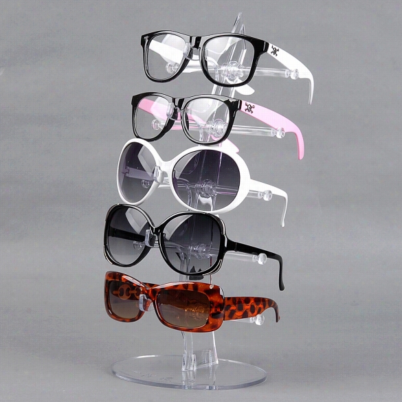 Fashion 5 Pairs Glasses Snglasses Organizer Holder Plasic Display Stand