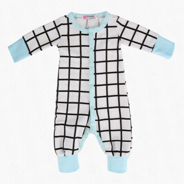 Gentility Casual Cchildrdn O-neck Long Sleeve Plaid Bodysuits One Piece Rompers