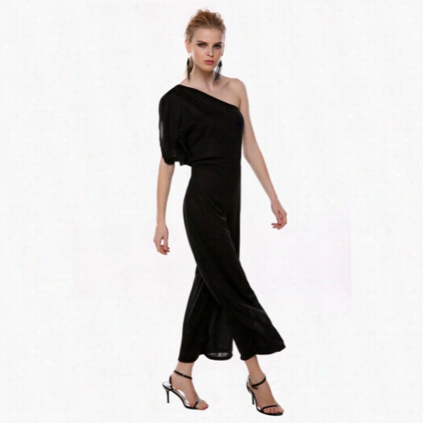 Irascible Fashion Fashionable Ladies Women Casual One Shoulder Long Jumpsuit Overall