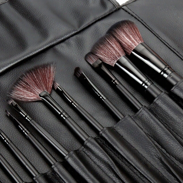 Hot Sale 12pcs Travel Makeup Tool Makeup Brush Set With Roll Pouch Bag