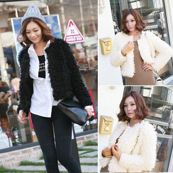 Hot Sale Design Women's Short Cllthing Faux Fur Coat Kniwear Jacket