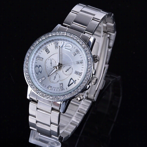 New Fashion Casual Watchh For Women's Wristwatch Cry$tal Hours Steel Case Ladies Quartz