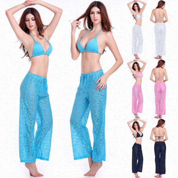 New Form Womebc Asual Loose Sexy Lace Breathable Beach Slow Straight Pants