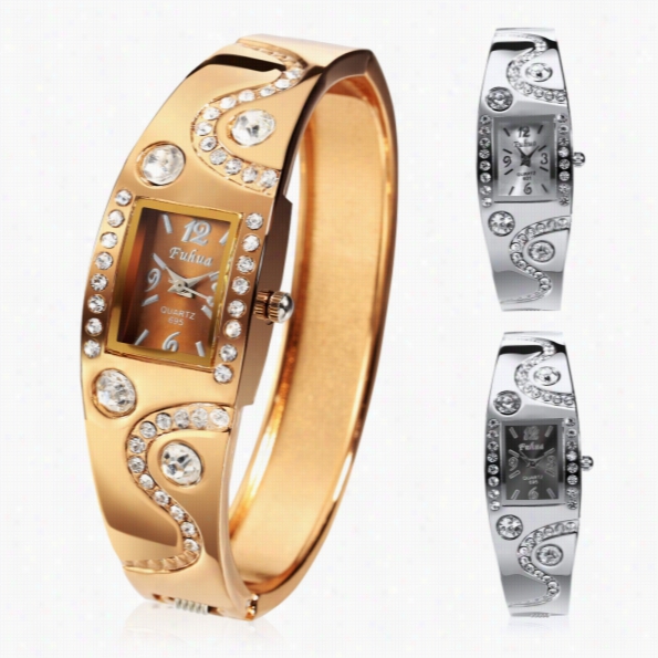 New Women Fashion Casual Stainless Steel Brqcelet Crystal Qartz Wriist Watch