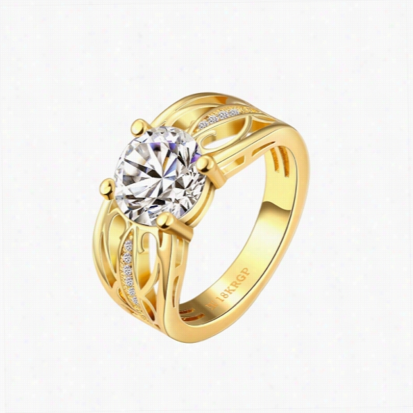 R705-a Wh0lesael High Quality Nickle Free Antiallergic New Fashion Jewelry 18k Gold Platedring