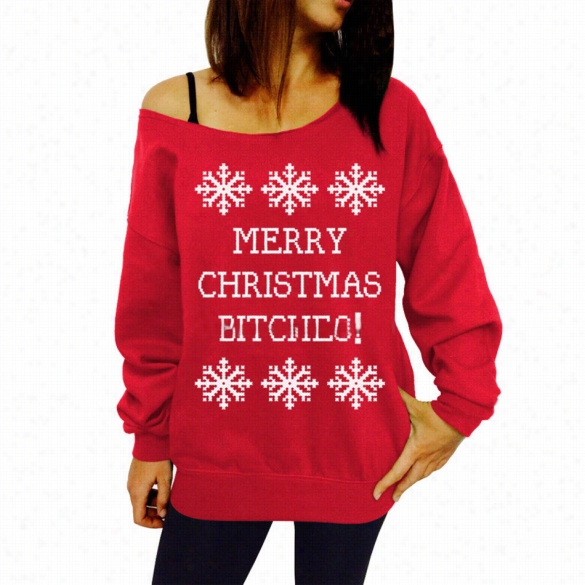 Stylish Lady Women's Casual Long Sleeve Christmas Print Hooodie Sweatshirt Jumper Sweater Pullover Top