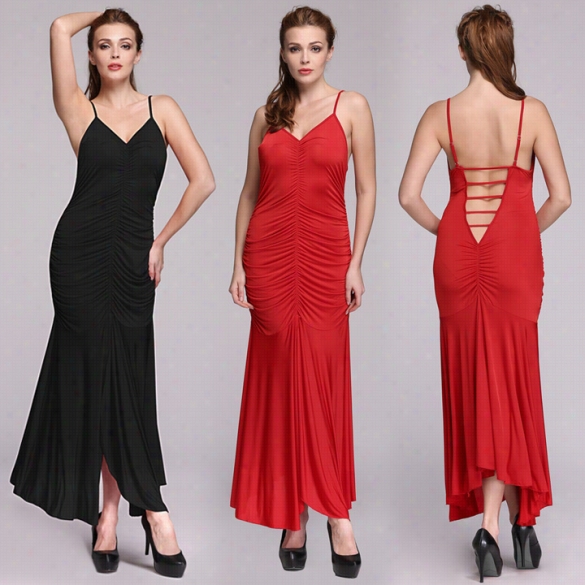 Stylish Women Cocktail Evening Party Ball Prom Gown Backless Sexy Strap Dress