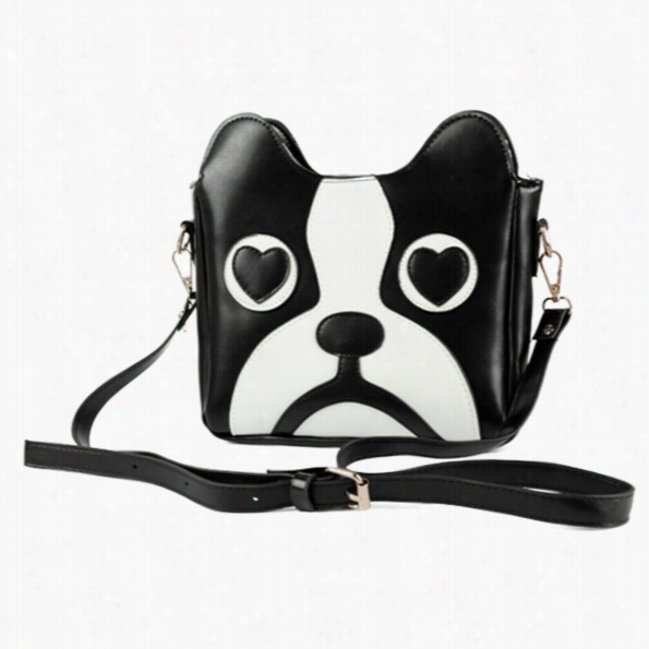 Women's Fashion Cute Dog Shae Cartoon Messenger Bag One Shoulder Bag Handbag