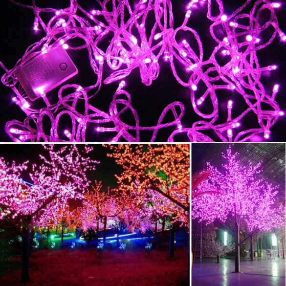 10m 100 Led Pink Lights Decorative Hristmas Party Twinkle String 220v Eu