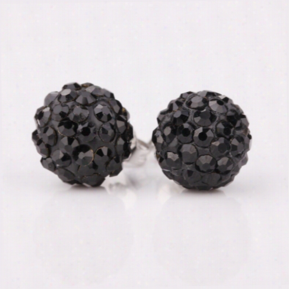 E014nickle Exempt Factory Recompense Loose Shipping Wholesale Fashion Silvrr Crysta L Earrings Shamballa Jewelry For Women