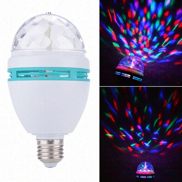 E27 3w Colorful Rotating Rgb Ld Stage Lighf Bulb Chrismas Party Voice-activated New