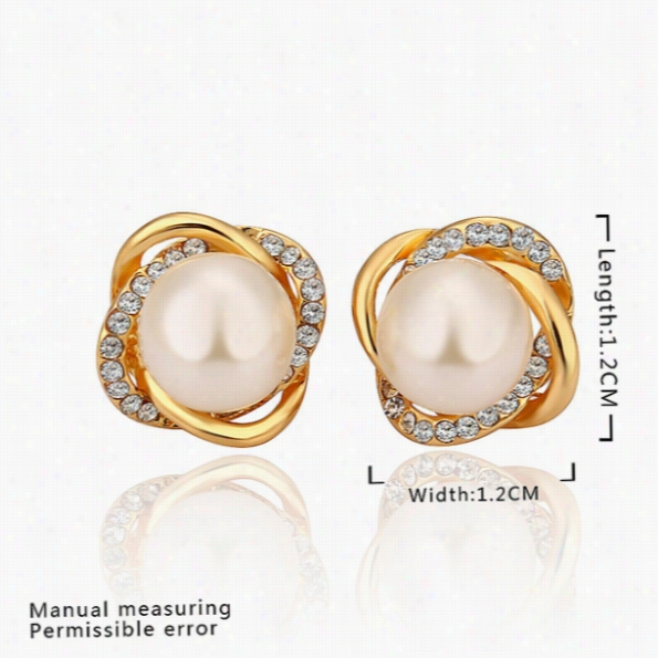 E871 Wholesale Nickle Free Antiallergic 18k Real Godl Platd Earrings Or Women New Fashion Jewelry Free Shipping