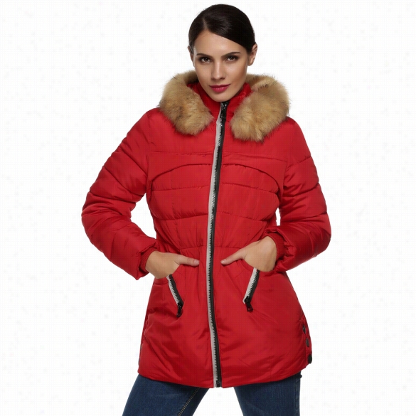 Finejo Women Fashion Casual Warm Hooded Down Jacket Coat Outwear Parka