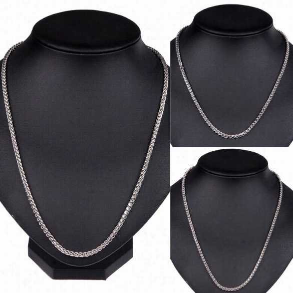 High Quality 3.2mm Fasshion Simple Design Stainoess Ssteel Chain Neklace No Pendant Silver