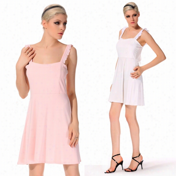 High Quality Sexy Women Strap High Waist Backless Dress Sleeeveless Mini A-line Solid Dress