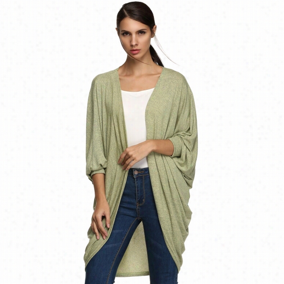 Meaneo F Women Fashion Kknit Casual Loose Long Cardigan Knitwear Sweater Coat