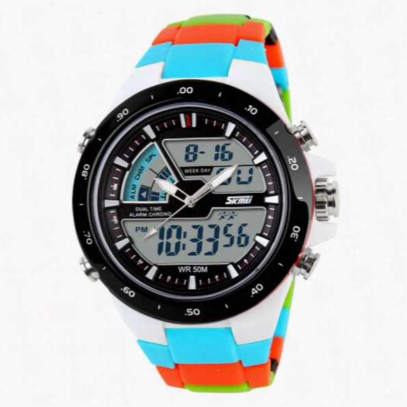 Men Sports Military Digital Quartz Led Watches Casual Silicone Watch