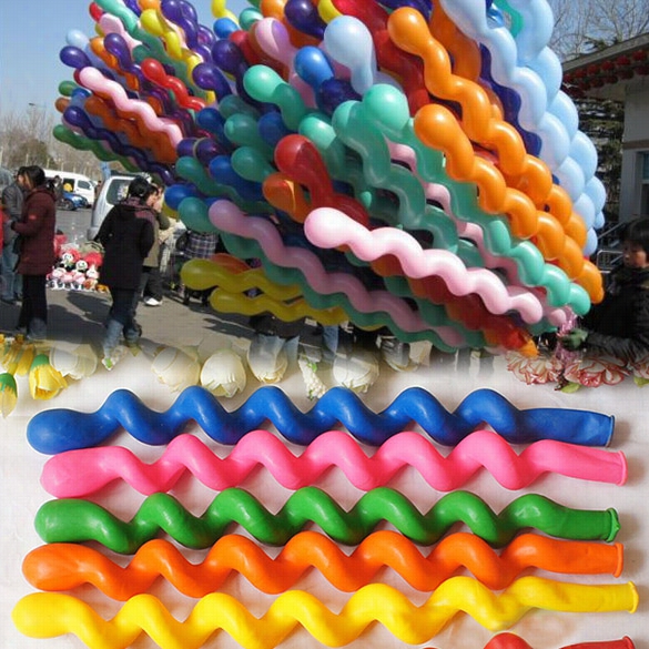 New 50pcs Giant Latex Rubber Heliumm Spiral Balloons For Wedding Bithday Party Gift