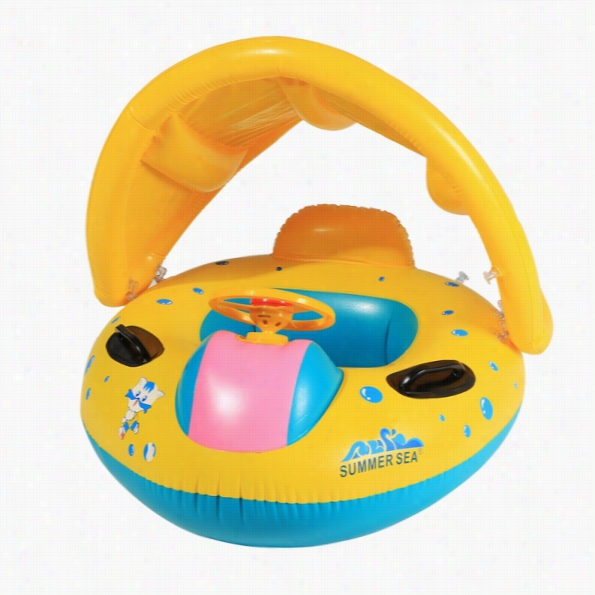 New Babies Children Kid Sunshade Swimming Inflatable Boat Swimming Laps Water Development Toys