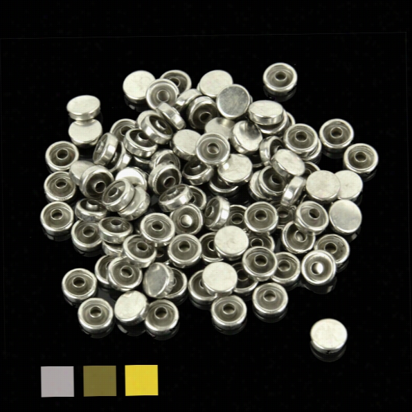 New Fashion 100pcs Alloy Round Rivet B Ag Clothes Accedsories Decorative Beads 3 Colors