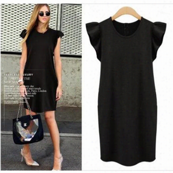 Plus Size Dress Women Clothing Slim O-neck Casual Loose Bottoming Dress Lx-3xl