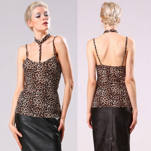 Stylish Lady Womsn Sexy O-neck Strap Lleopard Mesh Ppstchwork Bbodycon Casual Club Tops