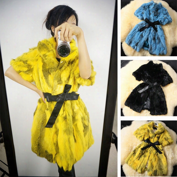 Stylish Soring Coat Natural Faux Fur Coaat Female Skinnny Various Colors