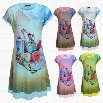 Finejo Casual Fashion Soft Short Sleeve Home Wear Long T-shirt Tops