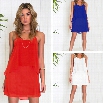 Stylish Ladies Women Sexy Loose Sleeveless Layered Backless Chiffon Mini Dress