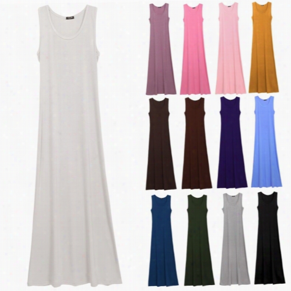 Women Girl's Mini Sleeveless Button T-shirt Dress Long Maxi Dress