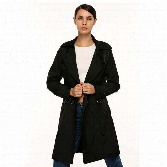 Zeagoo Euopean Women Fashion Lady Casual Double Breasted Long Du St Coat Windbreaker Trench Overcoat With Belt