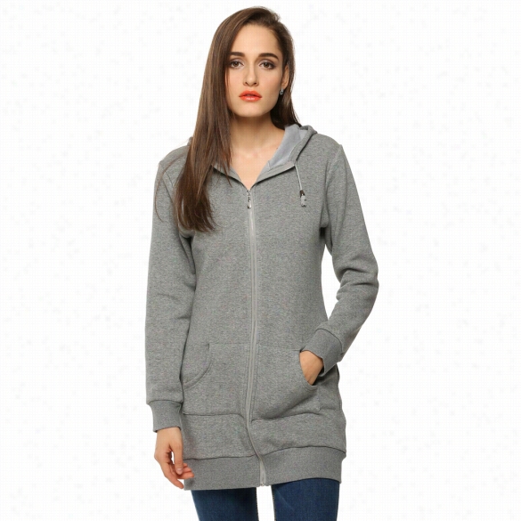 Zeagoo Women Wintercasual Long Sleeve Hooded Zipper Hoodies Sweatshirt Coatt With Fleece