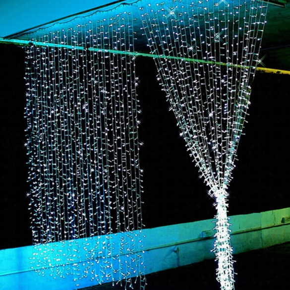 3mx3m 400led Outdoor Christmas Xmas String Fairy Weddin Curtain Light With Tail Plug Eu"220v White