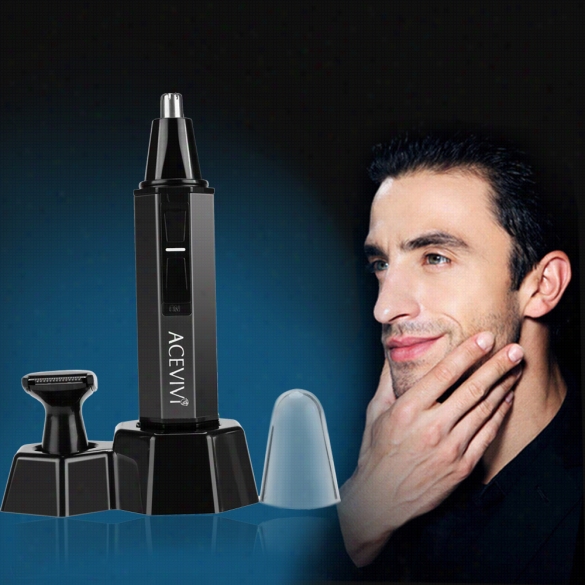 Acevivi Professional Water Resistant Heavy Duty Stainless Steel Nose Hairtrmmer With Led Light