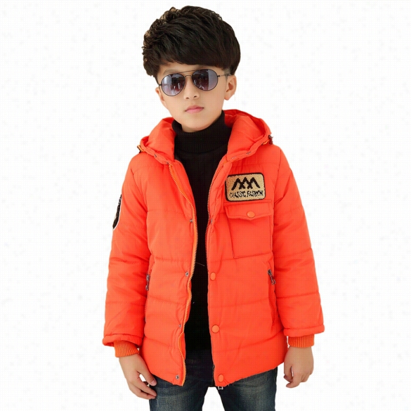 Arshinre Children Kids Boys Casual Wear Long Sleeve Hooded Down Coat Olid Winter Warm Jacket