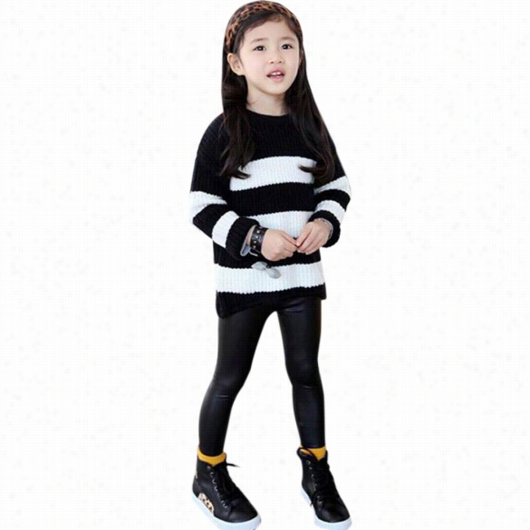 Fashion Children Girls Elastic Waist Solid Tight Skinny Pencil Legging